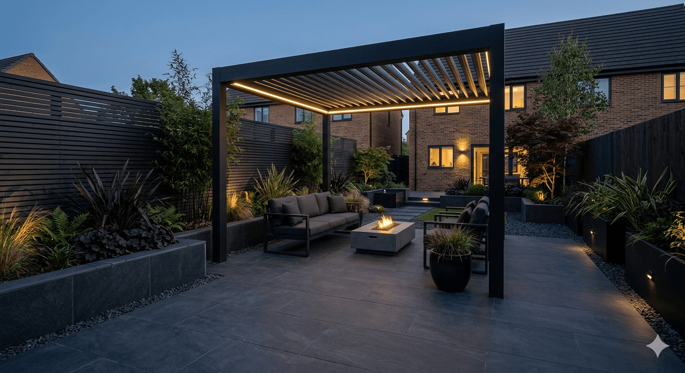 Dark Contemporary garden concept